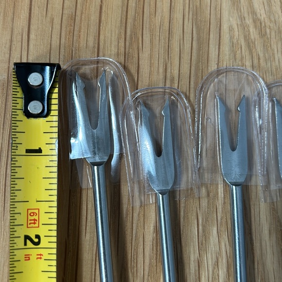Crate & Barrel Colorful Wooden Handle S / 6 Fondue Forks set of 6 -12 - Picture 7 of 9